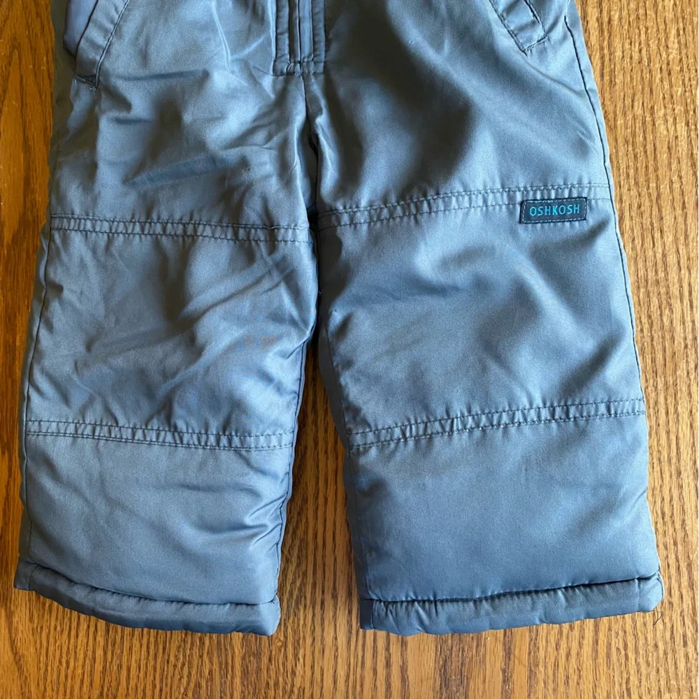 Kids Grey Insulated Snow Bib Overalls